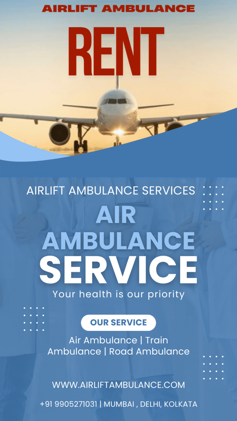 AirLift road ambulance driving through Mumbai traffic for emergency service