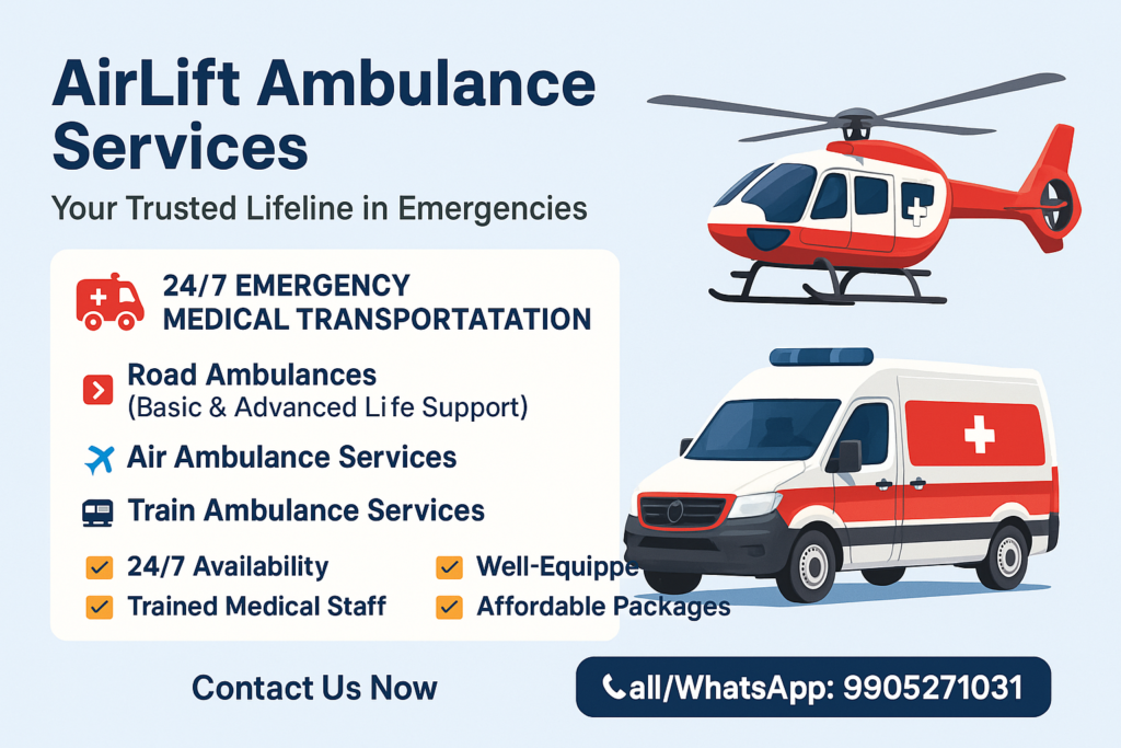 Emergency Air Ambulance in India for Critical Care