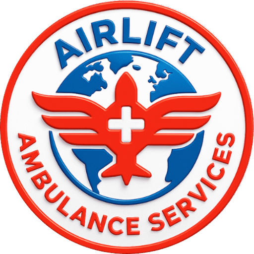 AirLift Ambulance Services Black Logo - Helicopter and Medical Emergency Branding